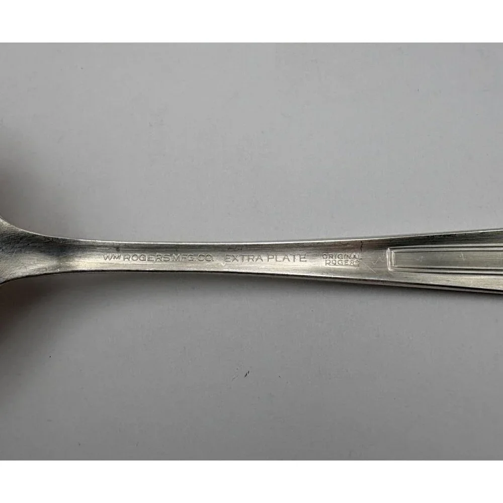 Wm Rogers 1939 Reflection Meat Serving Fork Extra Plate Silver Plated Floral